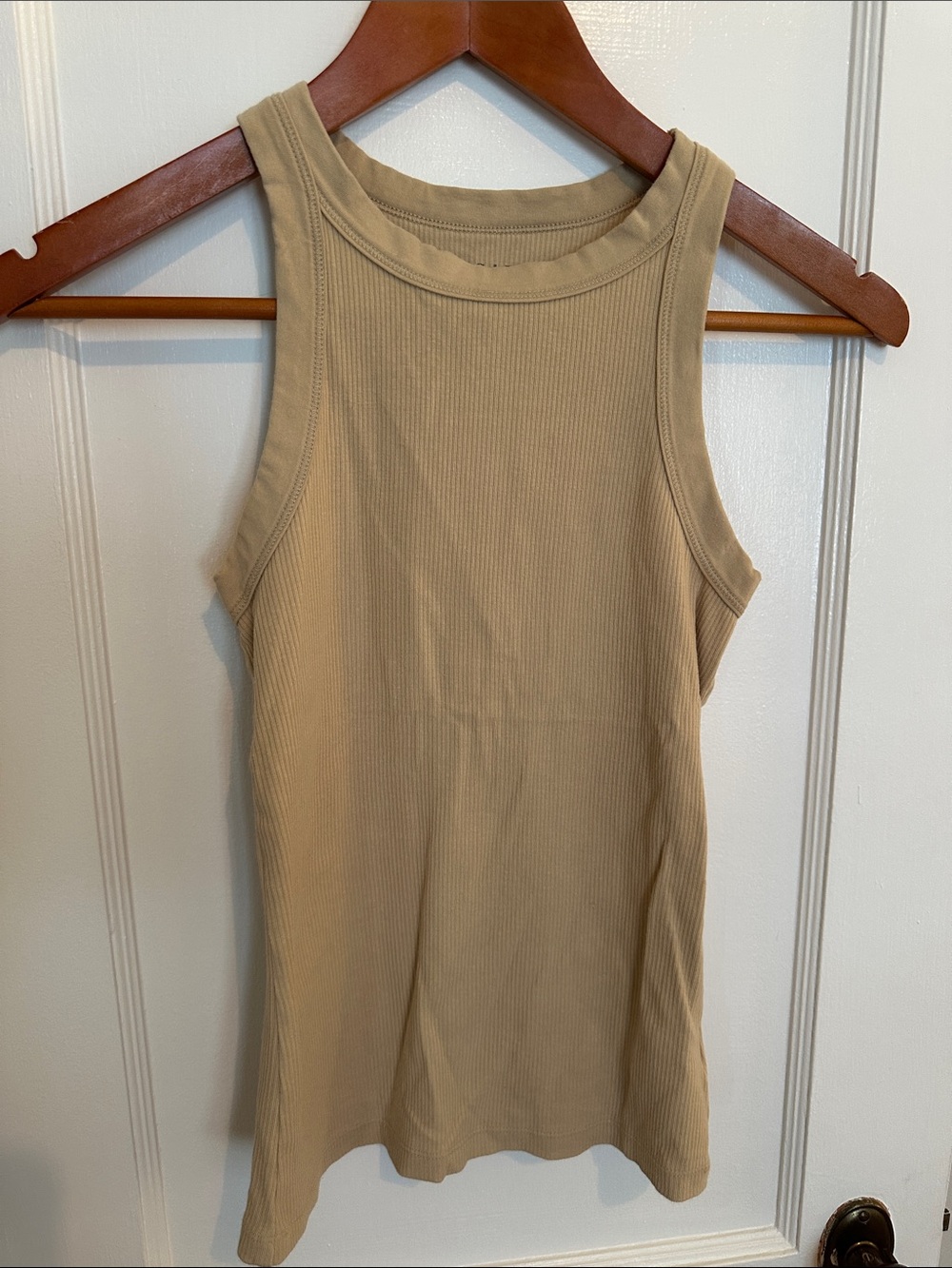 Gap Ribbed Tank Top in Beige, XS